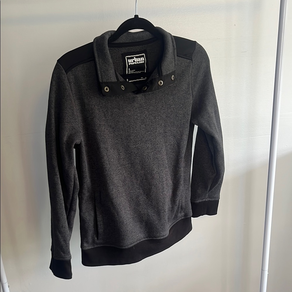 Urban Pipeline Gray Sweater Soft Ribbed Pullover
